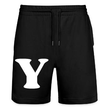 Lettre y - Short de jogging bio TRAINER Stanley/Stella unisexe - noir - Devant - Nik (191cm) & Marisol (170cm)