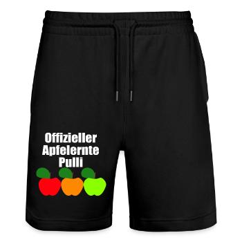 offizieller Apfelernte Pulli - Stanley/Stella Unisex Bio Joggingshorts Trainer  - Schwarz - Vorne - Nik (191cm) & Marisol (170cm)