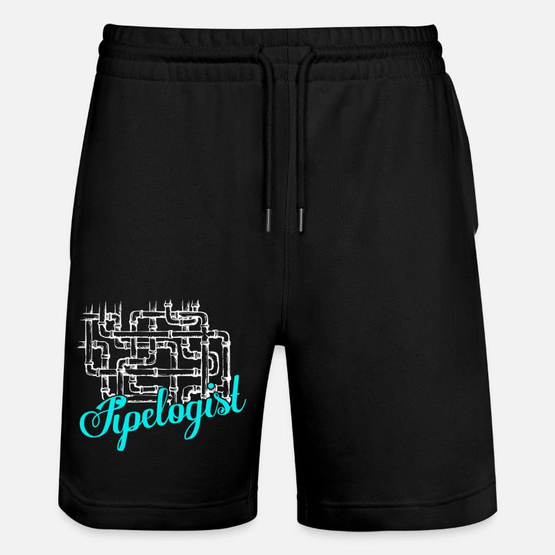 Pipelogist Plumber Pipefitter Wrench - Stanley/Stella Trainer Unisex Organic Jogging Shorts - black