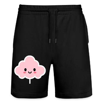 Humour Petite Barbe à papa - Short de jogging bio TRAINER Stanley/Stella unisexe - noir - Devant - Nik (191cm) & Marisol (170cm)