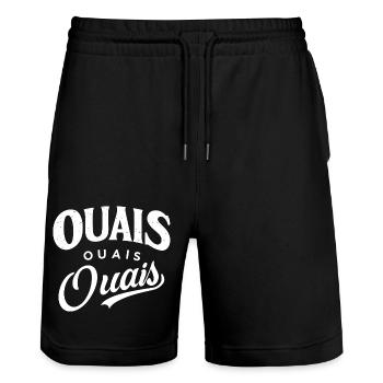 Ouais ouais ouais - Short de jogging bio TRAINER Stanley/Stella unisexe - noir - Devant - Nik (191cm) & Marisol (170cm)
