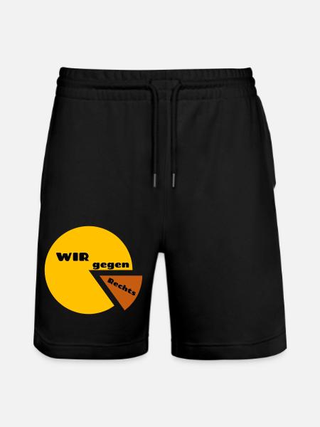 WE against the Right - Statement against Intolerance - Stanley/Stella Trainer Unisex Organic Jogging Shorts - black