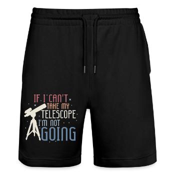 If I Can't Take My Telescope Astronomy Stargazer - Stanley/Stella Unisex Bio Joggingshorts Trainer  - Schwarz - Vorne - Nik (191cm) & Marisol (170cm)