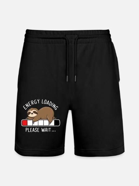 Sleeping Sloth Battery Charging Bar - Stanley/Stella Trainer Unisex Organic Jogging Shorts - black