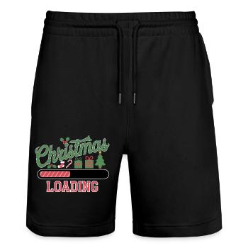 Noël Chargement Barre de chargement Noël - Short de jogging bio TRAINER Stanley/Stella unisexe - noir - Devant - Nik (191cm) & Marisol (170cm)