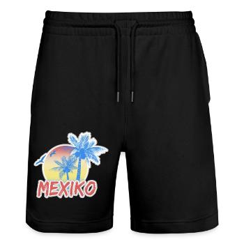 Holidays Mexico - Stanley/Stella Trainer Unisex Organic Jogging Shorts - black - Front - Nik (191cm) & Marisol (170cm)