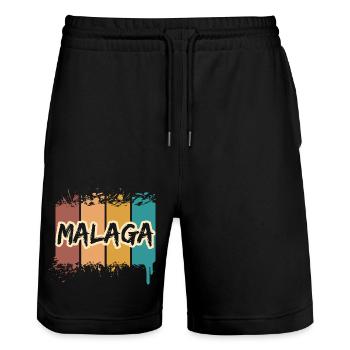 Malaga - Short de jogging bio TRAINER Stanley/Stella unisexe - noir - Devant - Nik (191cm) & Marisol (170cm)
