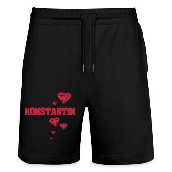 Konstantin - Short de jogging bio TRAINER Stanley/Stella unisexe - noir - Devant - Nik (191cm) & Marisol (170cm)