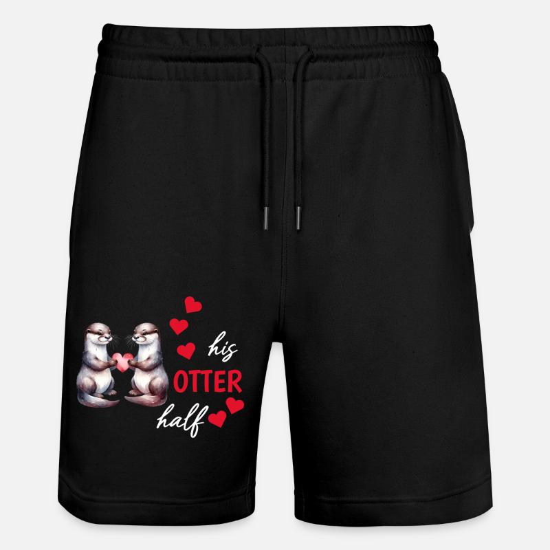 Otter half liebe geschenk - Stanley/Stella Unisex Bio Joggingshorts Trainer  - Schwarz