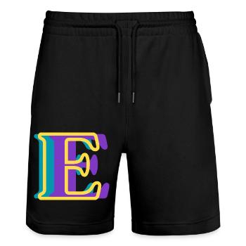 Mehrfarbiger Buchstabe e – originelle Geschenkidee - Stanley/Stella Unisex Bio Joggingshorts Trainer  - Schwarz - Vorne - Nik (191cm) & Marisol (170cm)