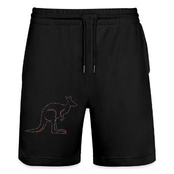 Kangaroo Kangaroo exotic animals Australia - Stanley/Stella Trainer Unisex Organic Jogging Shorts - black - Front - Nik (191cm) & Marisol (170cm)