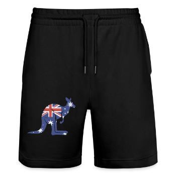 Kangaroo Kangaroo exotic animals Australia - Stanley/Stella Trainer Unisex Organic Jogging Shorts - black - Front - Nik (191cm) & Marisol (170cm)