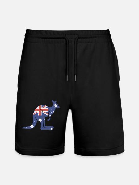Kangaroo Kangaroo exotic animals Australia - Stanley/Stella Trainer Unisex Organic Jogging Shorts - black