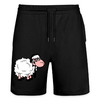 Sheep Sunglasses Tie Music DJ Headphones Fun - Stanley/Stella Trainer Unisex Organic Jogging Shorts - black - Front - Nik (191cm) & Marisol (170cm)
