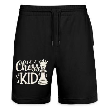 Chess Kid Chess Kids Dictons Citations - Short de jogging bio TRAINER Stanley/Stella unisexe - noir - Devant - Nik (191cm) & Marisol (170cm)