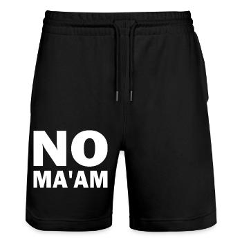 no ma'am - Short de jogging bio TRAINER Stanley/Stella unisexe - noir - Devant - Nik (191cm) & Marisol (170cm)
