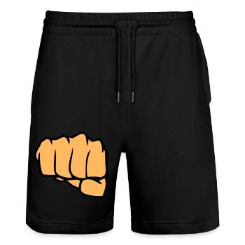 poing - Short de jogging bio TRAINER Stanley/Stella unisexe - noir - Devant - Nik (191cm) & Marisol (170cm)