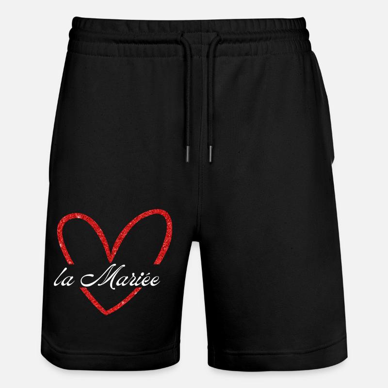 Die Glitzerbraut mit rotem Herz - Stanley/Stella Unisex Bio Joggingshorts Trainer - Schwarz