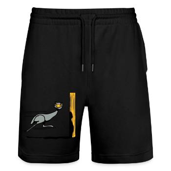 Drôle, autruche émeu course cool drôle de bande de - Short de jogging bio TRAINER Stanley/Stella unisexe - noir - Devant - Nik (191cm) & Marisol (170cm)