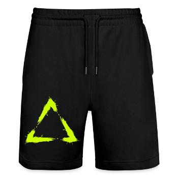 Symbol Dreieck Bürste Design Neu Gelb - Stanley/Stella Unisex Bio Joggingshorts Trainer  - Schwarz - Vorne - Nik (191cm) & Marisol (170cm)
