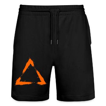 Symbol Dreieck Geometrie - Stanley/Stella Unisex Bio Joggingshorts Trainer  - Schwarz - Vorne - Nik (191cm) & Marisol (170cm)