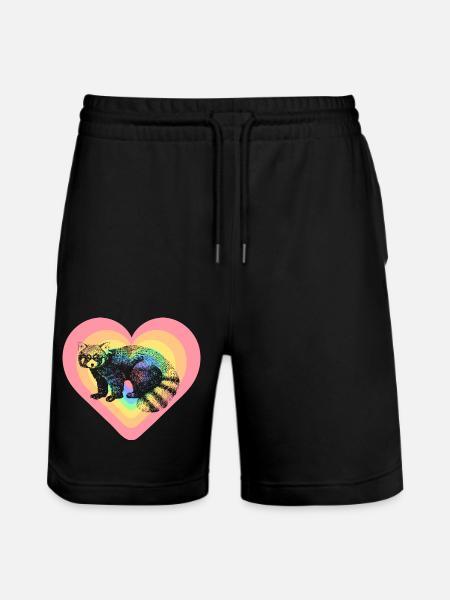 Red panda - Stanley/Stella Trainer Unisex Organic Jogging Shorts - black