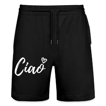 Ciao - Stanley/Stella Unisex Bio Joggingshorts Trainer  - Schwarz - Vorne - Nik (191cm) & Marisol (170cm)