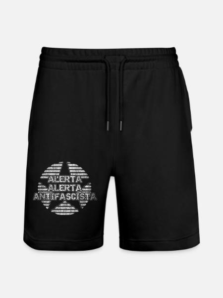 alerta alerta anti fascism - Stanley/Stella Trainer Unisex Organic Jogging Shorts - black