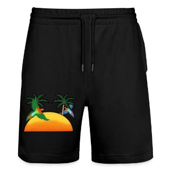 Summer - Short de jogging bio TRAINER Stanley/Stella unisexe - noir - Devant - Nik (191cm) & Marisol (170cm)