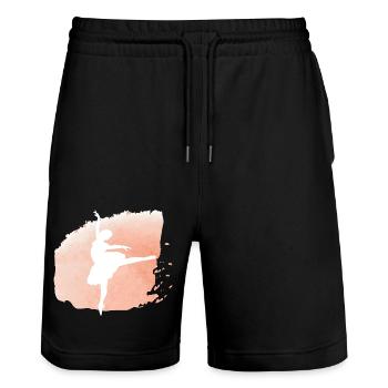 Dancing Dance Music - Stanley/Stella Unisex Bio Joggingshorts Trainer  - Schwarz - Vorne - Nik (191cm) & Marisol (170cm)
