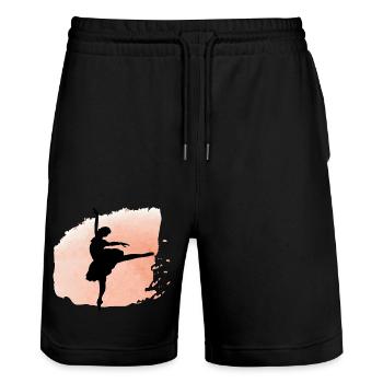 Dancing Dance Music - Stanley/Stella Unisex Bio Joggingshorts Trainer  - Schwarz - Vorne - Nik (191cm) & Marisol (170cm)