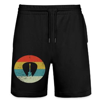 Guitar Musician Guitarist Retro - Stanley/Stella Trainer Unisex Organic Jogging Shorts - black - Front - Nik (191cm) & Marisol (170cm)