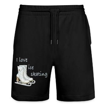 Ice skating - Stanley/Stella Unisex Bio Joggingshorts Trainer  - Schwarz - Vorne - Nik (191cm) & Marisol (170cm)