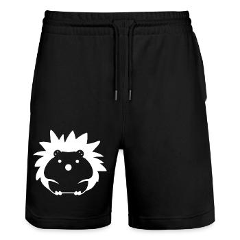 Igel - Stanley/Stella Unisex Bio Joggingshorts Trainer  - Schwarz - Vorne - Nik (191cm) & Marisol (170cm)