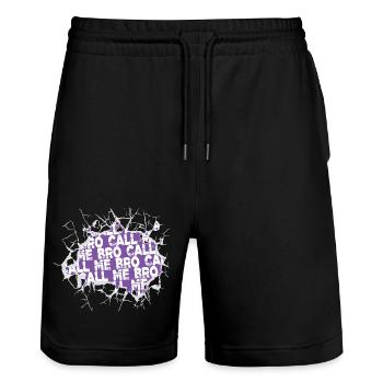 birthday present adopted present idea - Stanley/Stella Unisex Bio Joggingshorts Trainer  - Schwarz - Vorne - Nik (191cm) & Marisol (170cm)