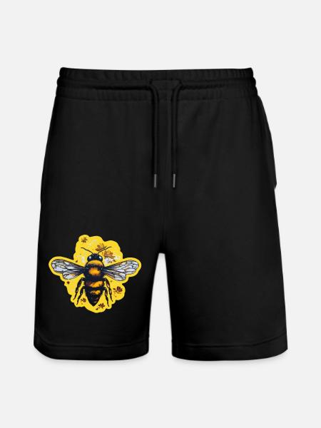 Honey bee in summer - Stanley/Stella Trainer Unisex Organic Jogging Shorts - black