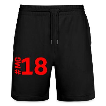 MG18 - Stanley/Stella Unisex Bio Joggingshorts Trainer  - Schwarz - Vorne - Nik (191cm) & Marisol (170cm)
