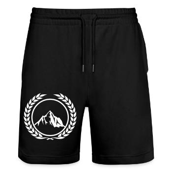 Couronne de montagnes - Short de jogging bio TRAINER Stanley/Stella unisexe - noir - Devant - Nik (191cm) & Marisol (170cm)