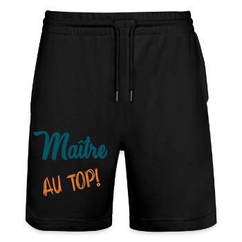 MAITRE - Short de jogging bio TRAINER Stanley/Stella unisexe - noir - Devant - Nik (191cm) & Marisol (170cm)