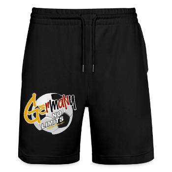 Germany no limits Fussball Fussballspiel - Stanley/Stella Unisex Bio Joggingshorts Trainer  - Schwarz - Vorne - Nik (191cm) & Marisol (170cm)