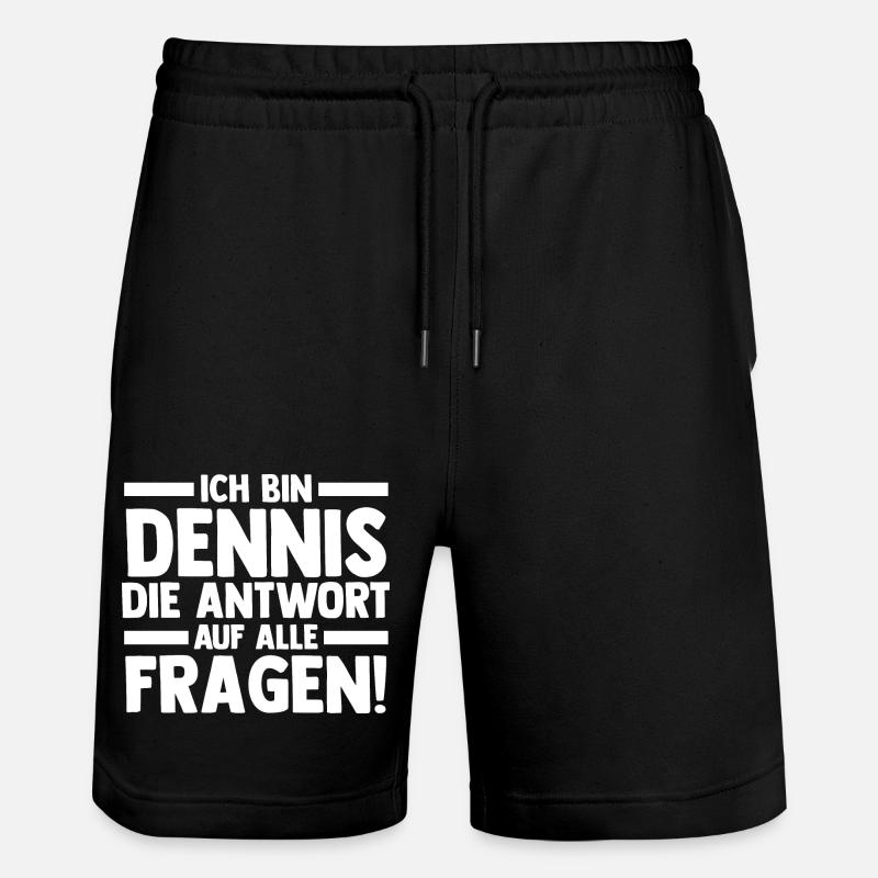 First name Dennis - Stanley/Stella Trainer Unisex Organic Jogging Shorts - black