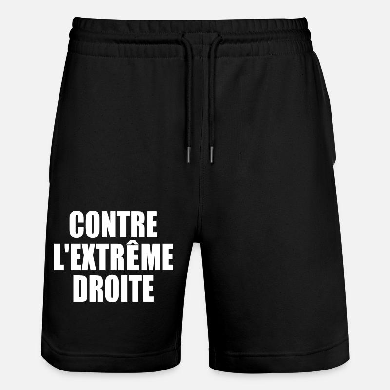 Against the far right - Stanley/Stella Trainer Unisex Organic Jogging Shorts - black