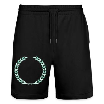 Couronne de laurier Couronne - Short de jogging bio TRAINER Stanley/Stella unisexe - noir - Devant - Nik (191cm) & Marisol (170cm)