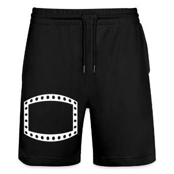 Cadres perforés | Ceinture > Vectorgraphique - Short de jogging bio TRAINER Stanley/Stella unisexe - noir - Devant - Nik (191cm) & Marisol (170cm)