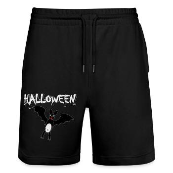 Halloween Bat - Stanley/Stella Trainer Unisex Organic Jogging Shorts - black - Front - Nik (191cm) & Marisol (170cm)