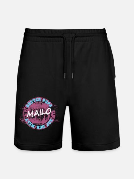 Father's Day Mailo - Stanley/Stella Trainer Unisex Organic Jogging Shorts - black