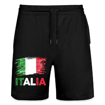 Italie Italien Italien Italie - Short de jogging bio TRAINER Stanley/Stella unisexe - noir - Devant - Nik (191cm) & Marisol (170cm)