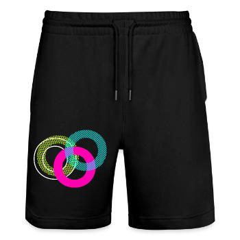 Lettre O - Short de jogging bio TRAINER Stanley/Stella unisexe - noir - Devant - Nik (191cm) & Marisol (170cm)