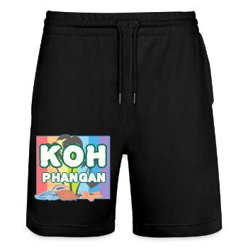 Rainbow K8h Phangan - Stanley/Stella Trainer Unisex Organic Jogging Shorts - black - Front - Nik (191cm) & Marisol (170cm)