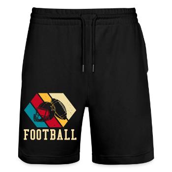 Football américain - Short de jogging bio TRAINER Stanley/Stella unisexe - noir - Devant - Nik (191cm) & Marisol (170cm)